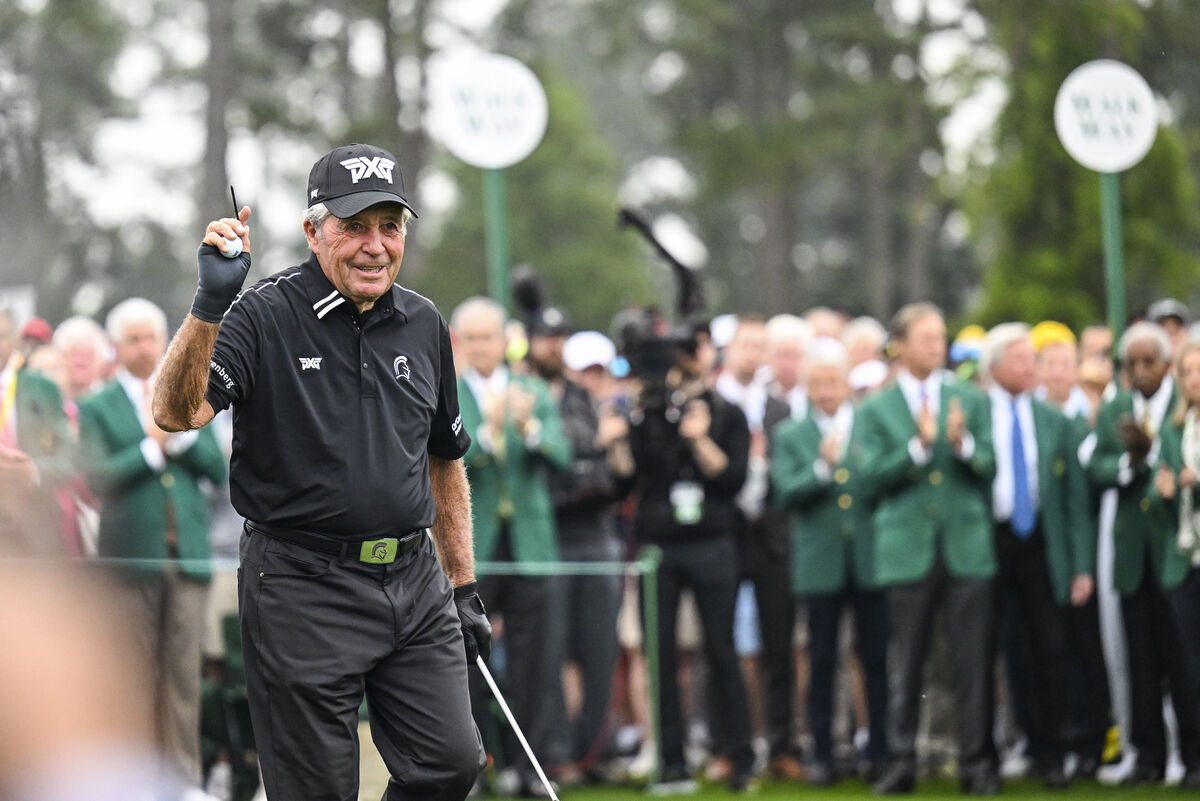 Gary Player serves as an honorary starter at the Masters