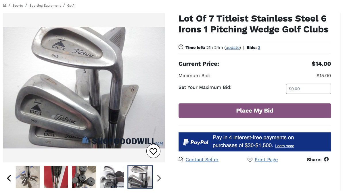 Titleist irons for $14
