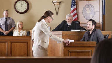 Lawyer in a Courtroom