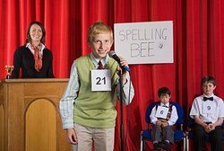 Student at a spelling bee