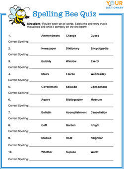 Spelling Bee Quizzes