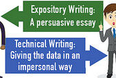 Wondering about expository writing vs technical writing? Expository writing shares thoughts, opinions, and fleshed-out concepts, while technical writing is usually aimed to get someone to follow directions or understand a procedure.