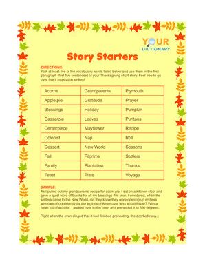 thanksgiving story starters