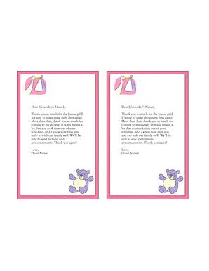 baby shower thank you note