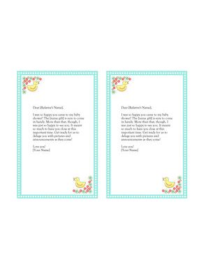 blue baby shower thank you notes