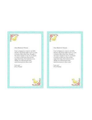 Thank you note for throwing best sale baby shower