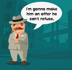 Make him an offer: illustration of don corleone in The Godfather