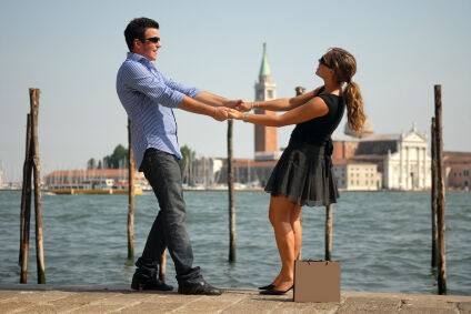 romantic couple in Venice, Italy