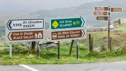 Road signs in County Kerry, Ireland