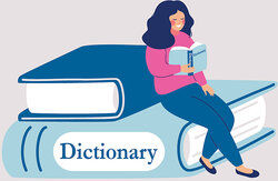 girl reading dictionary