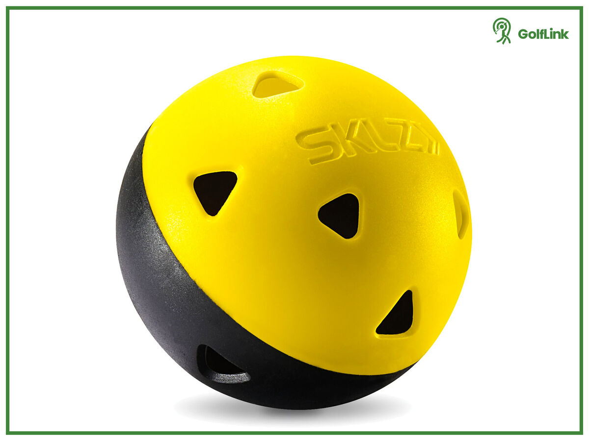 SKLZ Limited-Flight Practice Impact Golf Balls, 12 Pack,Yellow