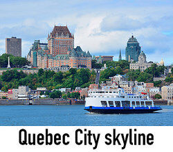 view of a boat and Quebec City