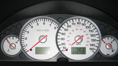 measurement gauge on car dashboard