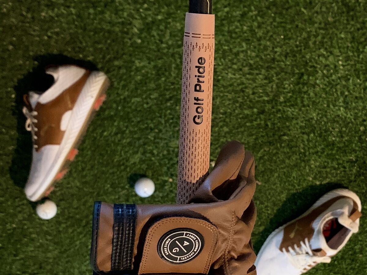 Asher Golf and Golf Pride fall-themed grip and glove collaboration in Cognac