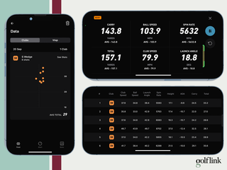 Screenshots of the the ShotVision golf launch monitor app