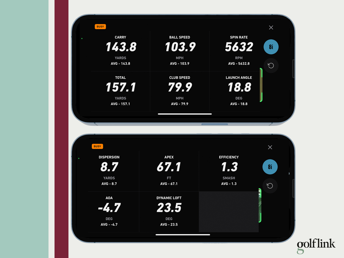 ShotVision screenshot with its 11 data points