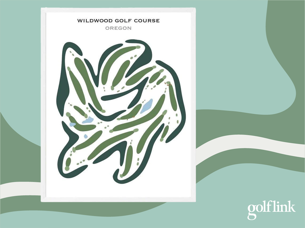 Watercolor-style course map of Wildwood Golf Course in Oregon