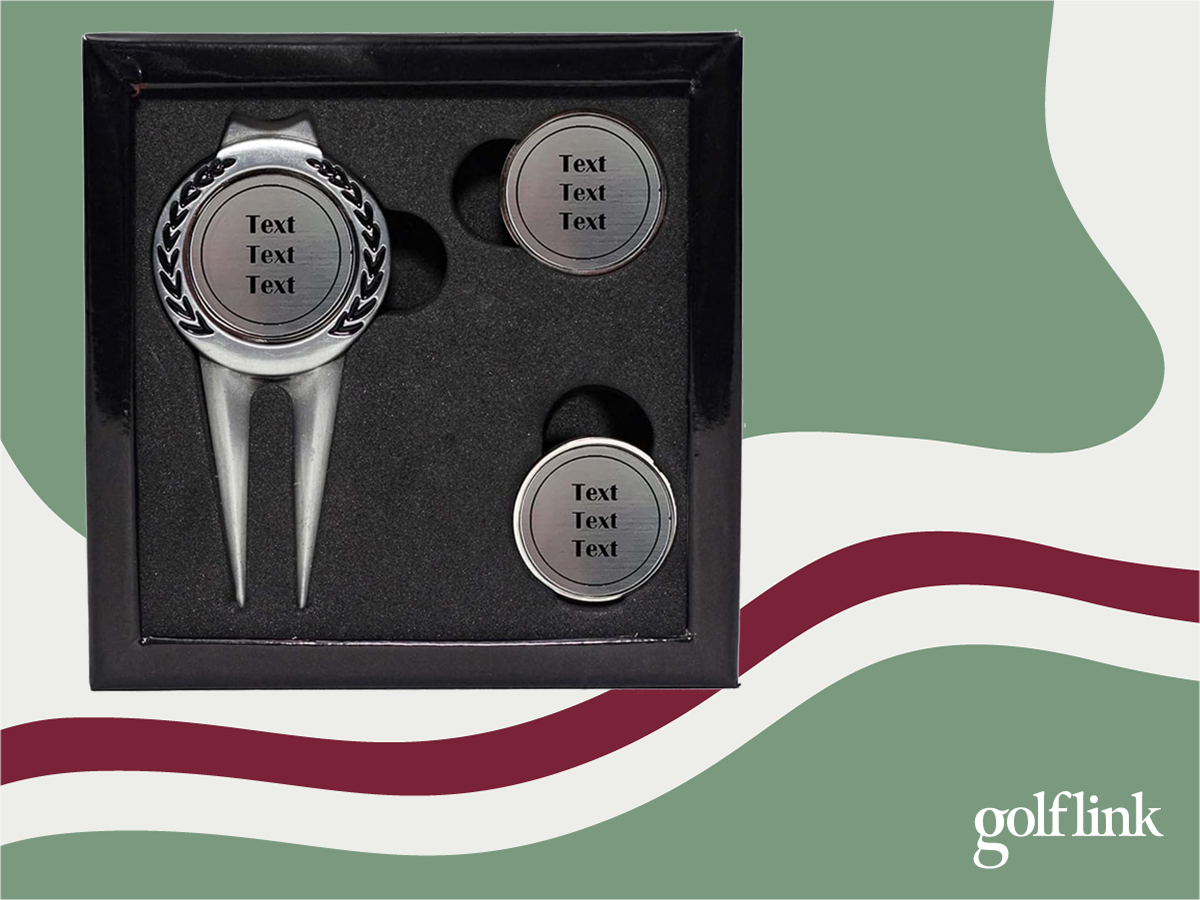 Personalized golf ball marker with divot tool