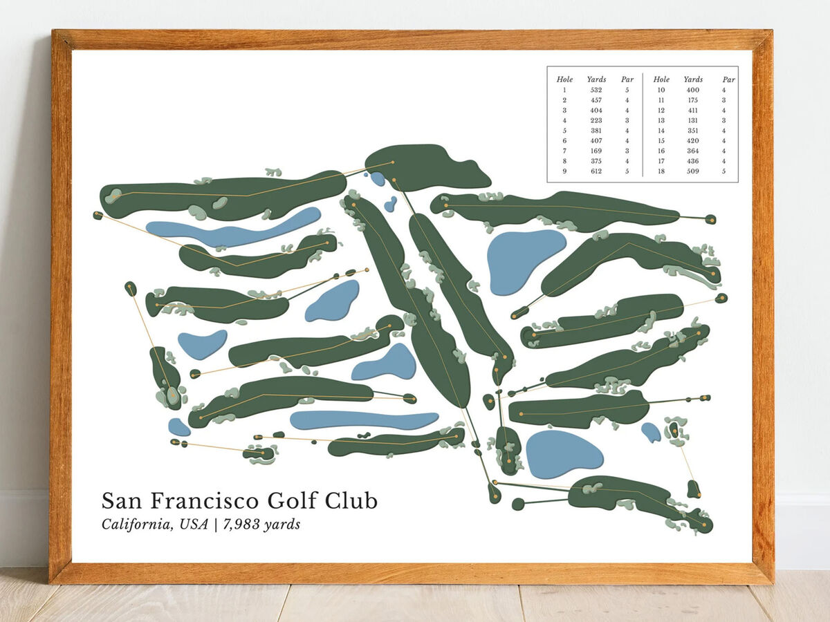 Custom golf course map art