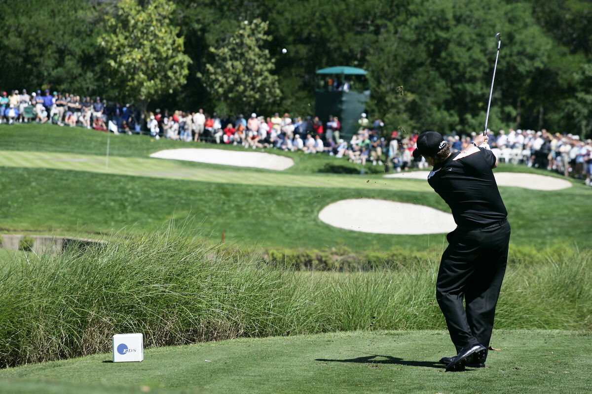 Phil Mickelson hits a tee shot during the Byron Nelson Championship at TPC Las Colinas