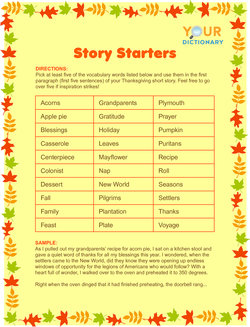thanksgiving story starters
