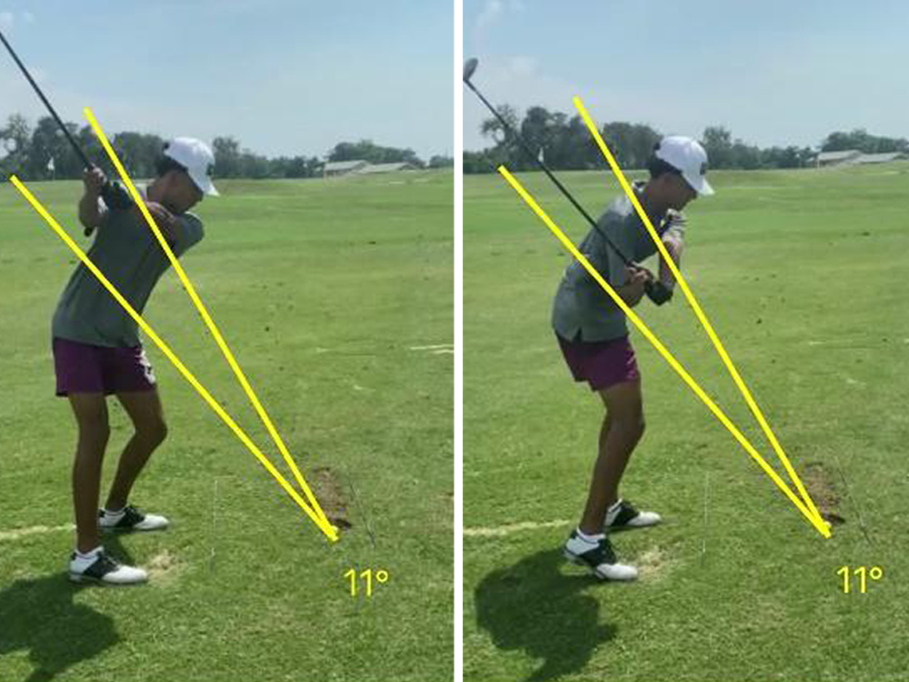 What shallowing the golf club in the downswing looks like