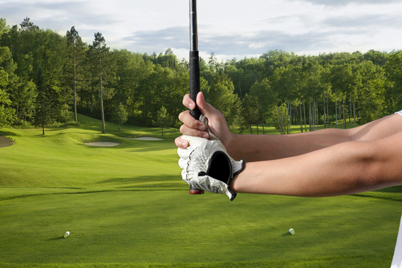 Golfer demonstrating the proper golf grip