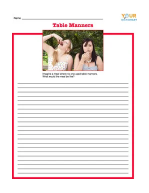 Table Manners Writing Prompt