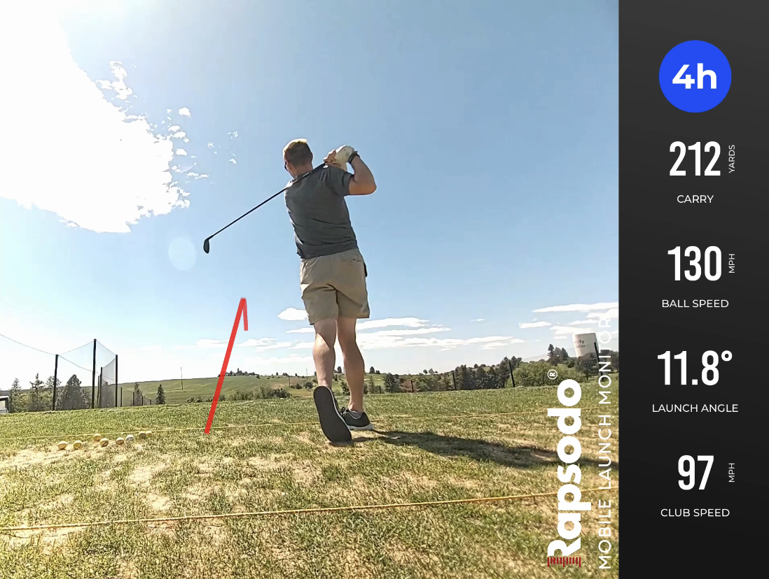 Screenshot of a swing video from the Rapsodo MLM2PRO launch monitor