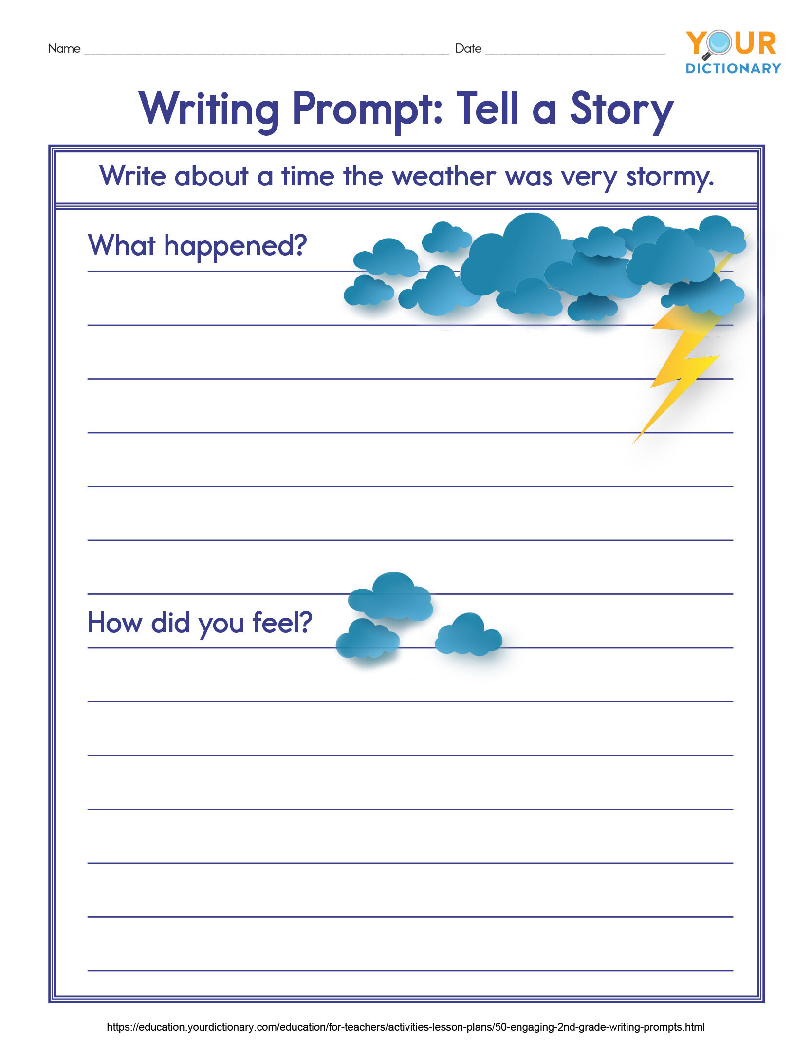 2nd Grade Writing Prompts with weather pictures