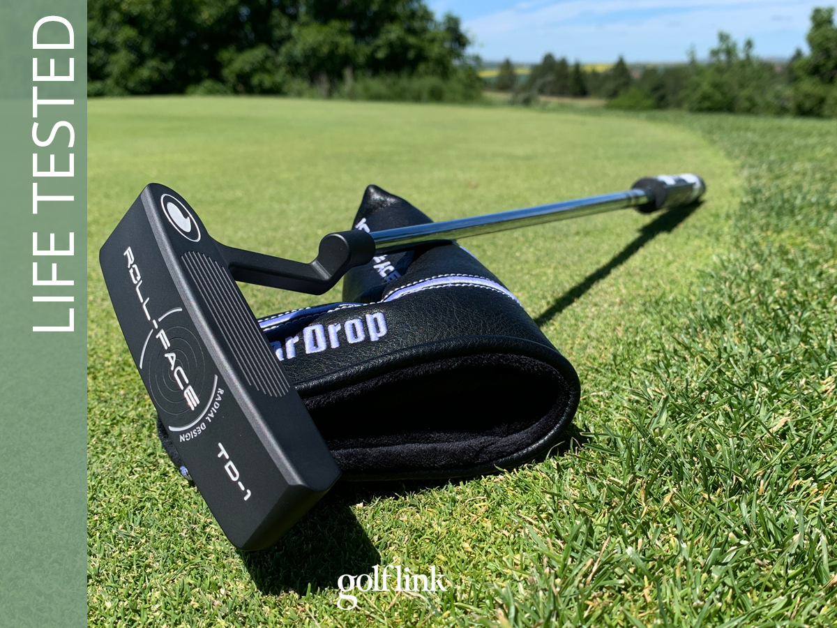 TearDrop TD-1 putter on a putting green during GolfLink testing