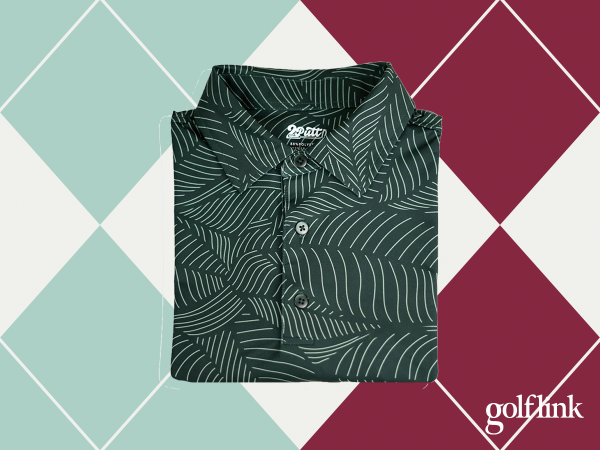 2 Putt Bermuda leaf pattern polo