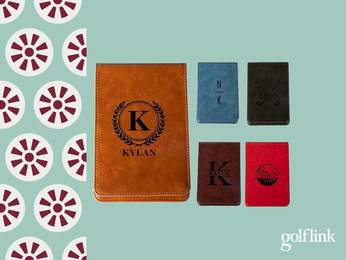 Custom leather golf scorecard holder