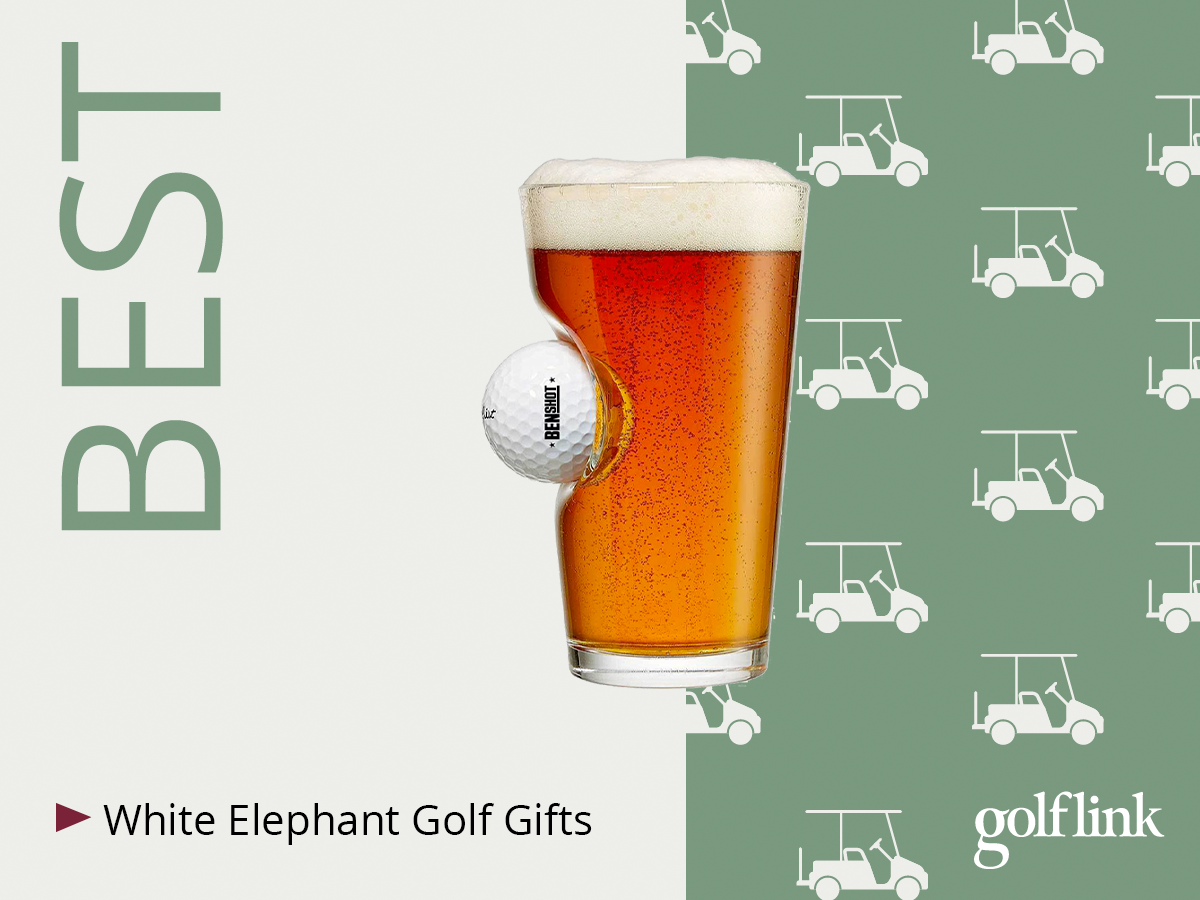 Pint glass with golf ball