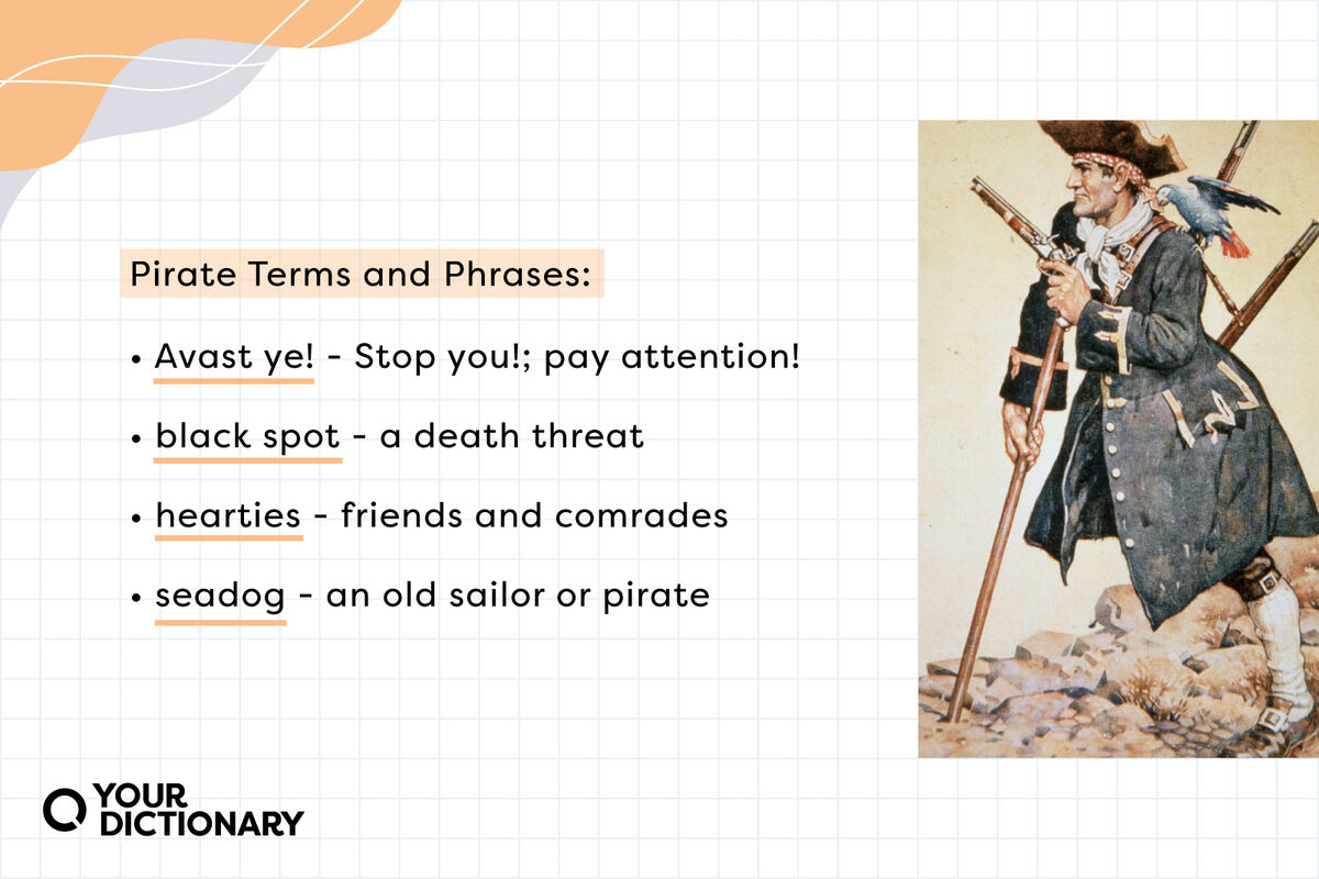 list of four pirate terms restated from the article