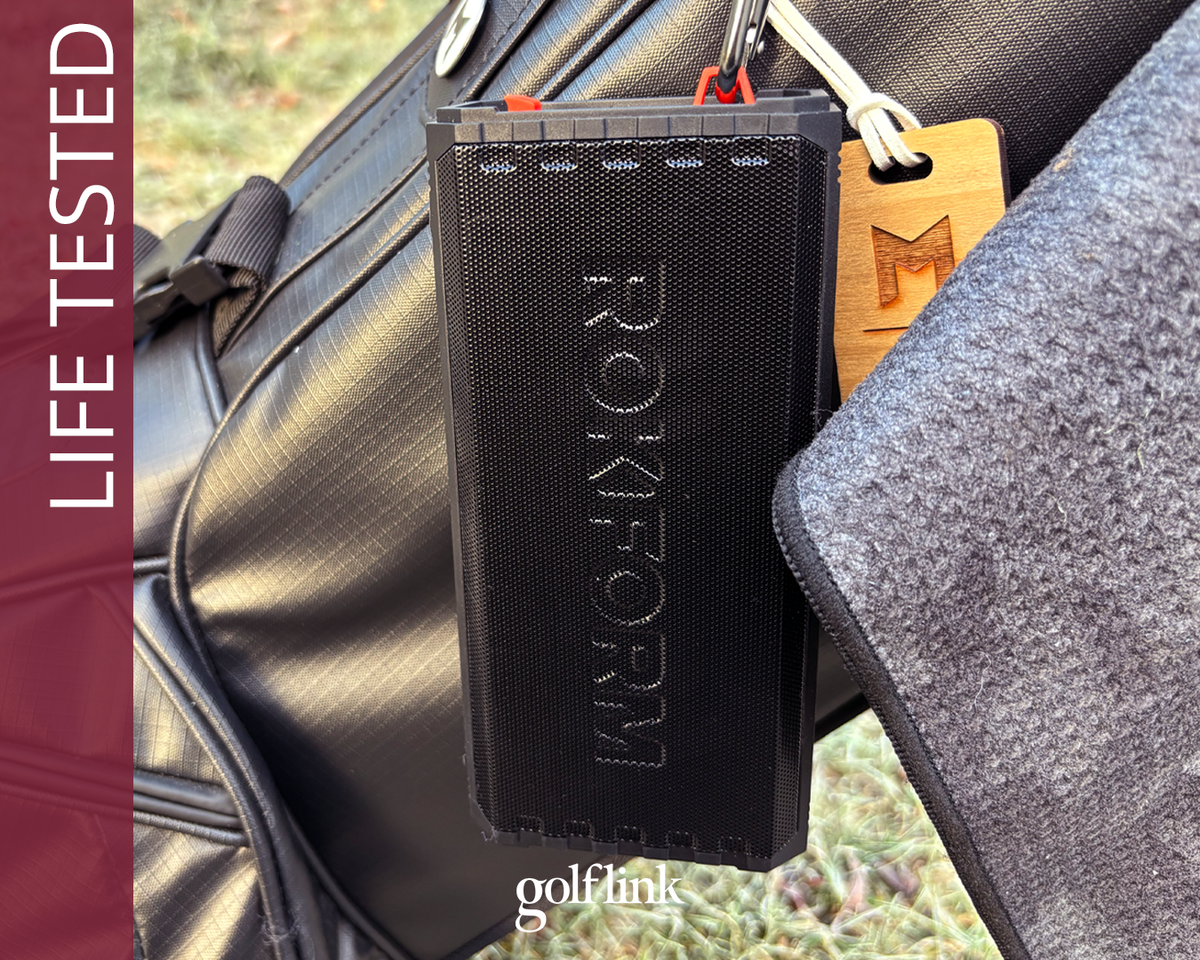 Rockform G-ROK Golf Bluetooth Speaker during GolfLink testing