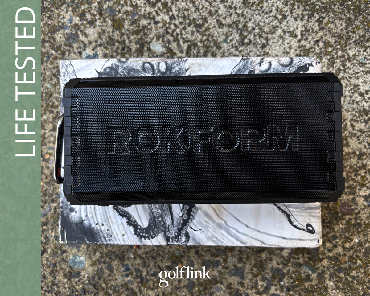 Rockform G-ROK Golf Bluetooth Speaker during GolfLink testing