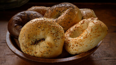 bowl of bagels with yiddish origin