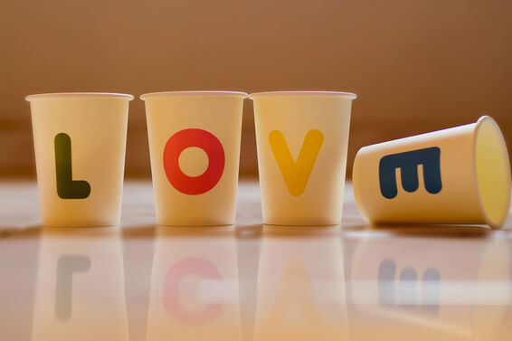 silent e word love on paper cups