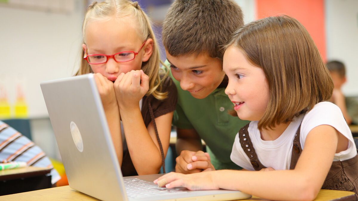 children using laptop computer terms