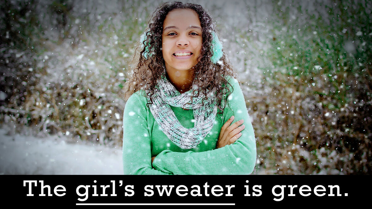 girl's sweater is green possessive grammar example
