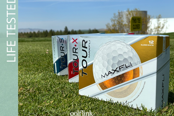 2025 Maxfli Tour golf ball lineup during GolfLink testing