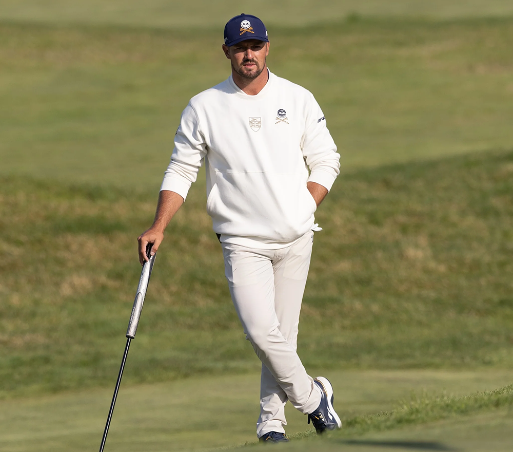 Bryson DeChambeau showcases the Reebok Golf collection on the course