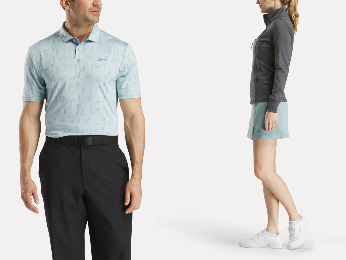 Sample of the men's and women's apparel from Reebok Golf