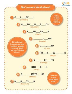 fill in the vowels worksheet