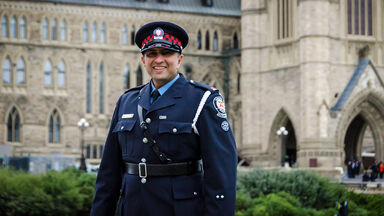 Canadian policeman in uniform