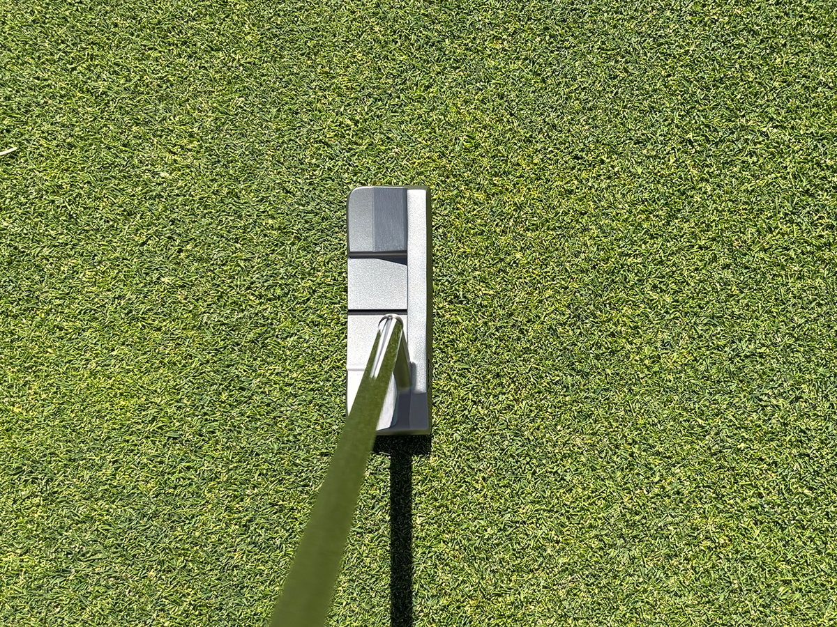 Blade putter in the address position