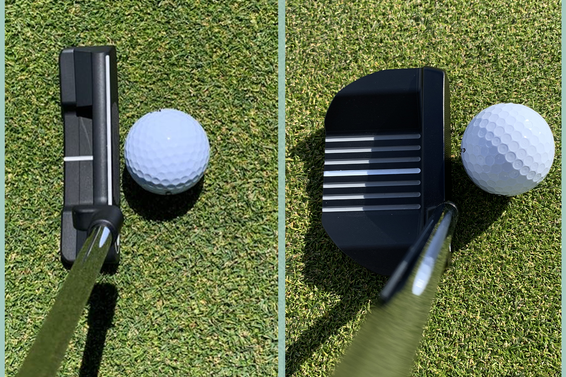 Blade and Mallet putters side by side