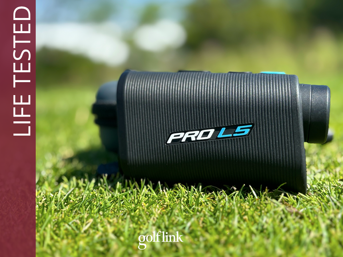 Shot Scope Pro L5 rangefinder during GolfLink testing