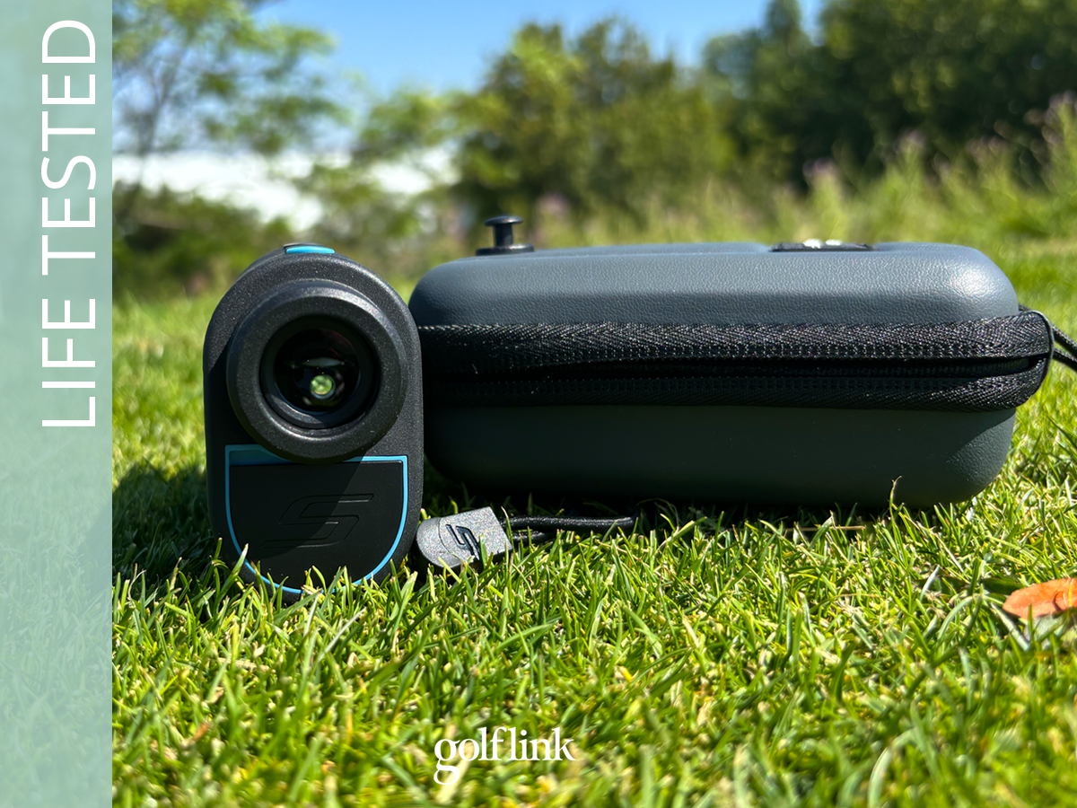 Shot Scope Pro L5 rangefinder during GolfLink testing